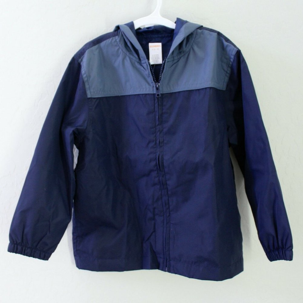 Gymboree Blue & Gray Full Zip Hooded Windbreaker Size S (5-6)